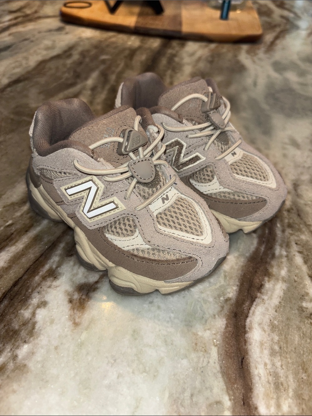 Brown Toddler new balance 9060 shoes size 5.5